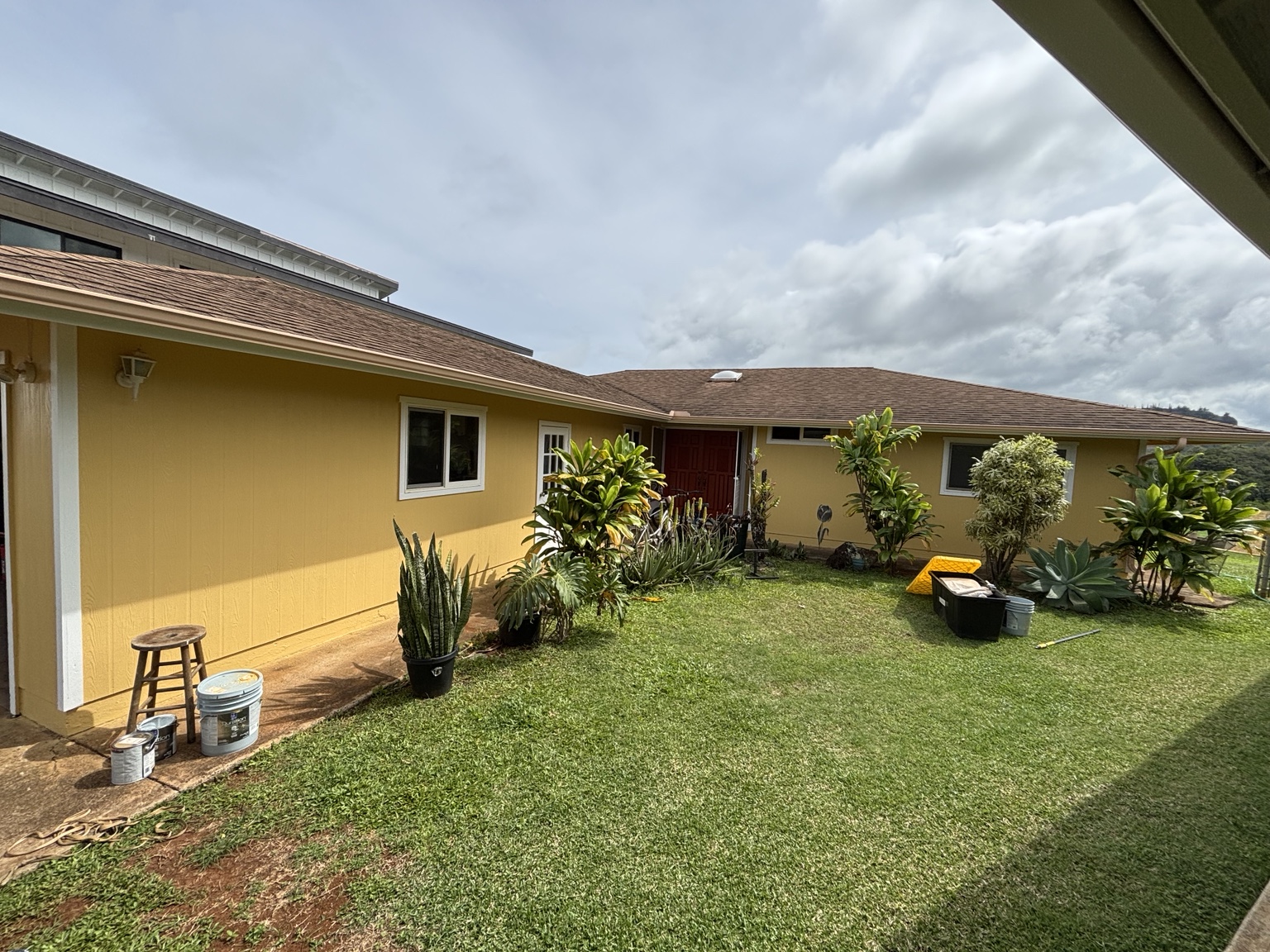 Side exterior and utility area